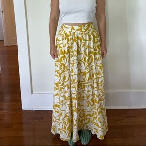 Madewell Yellow Tropical Floral Maxi Skirt